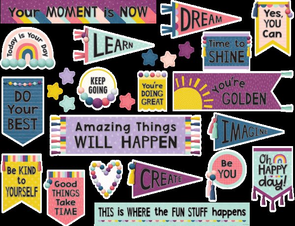 TCR9023 Oh Happy Day Positive Mini Bulletin Board Image