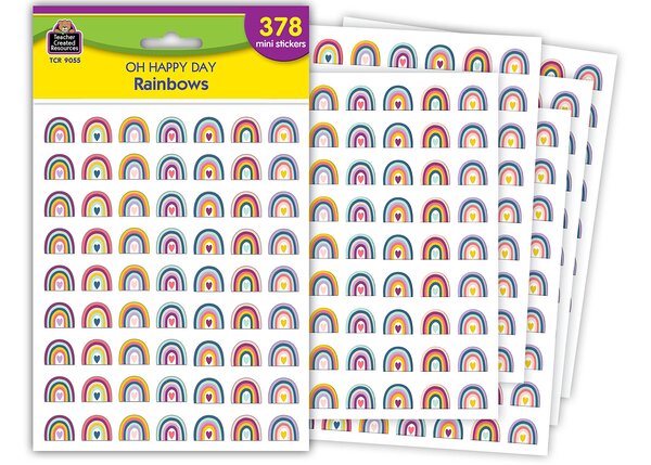 TCR9055 Oh Happy Day Rainbows Mini Stickers Image