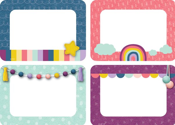 TCR9057 Oh Happy Day Name Tags/Labels - Multi-Pack Image