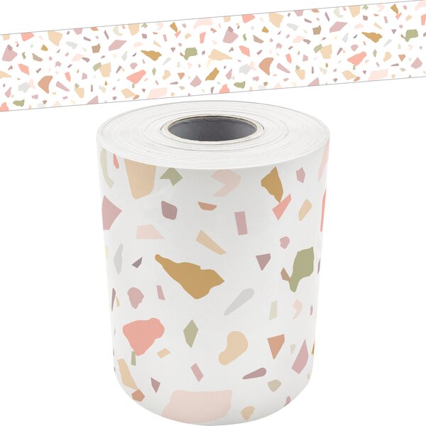 TCR9163 Terrazzo Tones Straight Rolled Border Trim Image