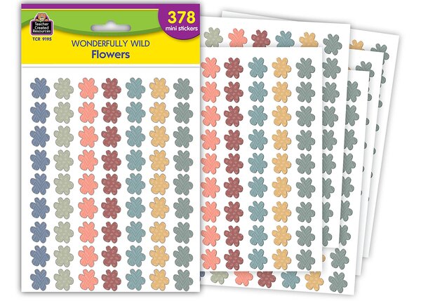 TCR9195 Wonderfully Wild Flowers Mini Stickers Image