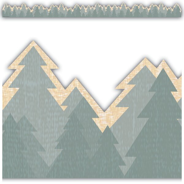 TCR9232 Moving Mountains Road Trip Trees Die-Cut Border Trim Image