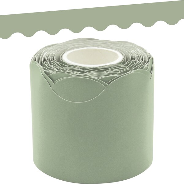 TCR9259 Sage Green Scalloped Rolled Border Trim Image