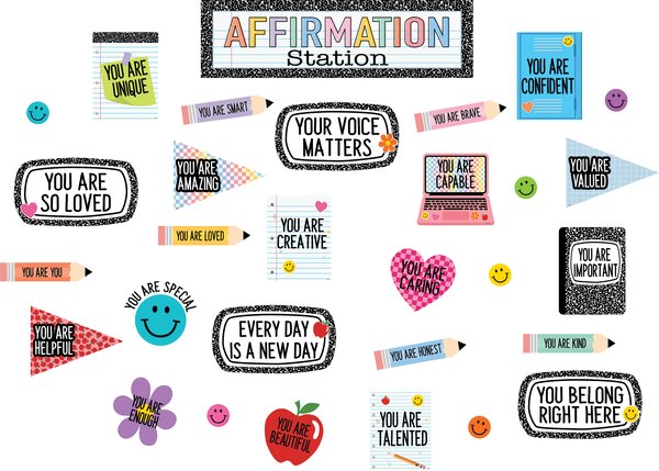 TCR9305 Cool for School Positive Affirmations Mini Bulletin Board Image