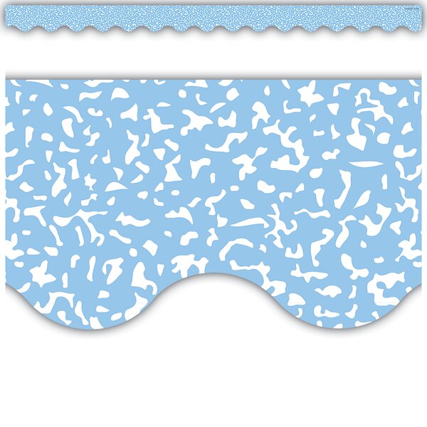 TCR9313 Composition Blue Scalloped Border Trim Image