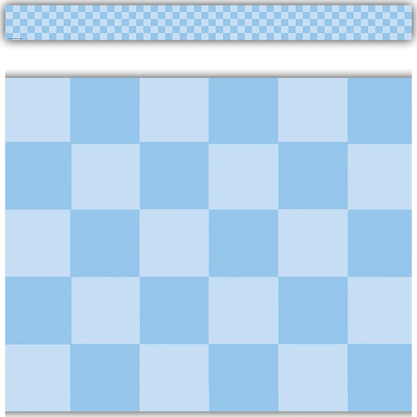 TCR9318 Cool for School Blue Checkers Straight Border Trim Image