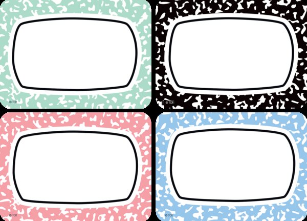 TCR9320 Cool for School Composition Name Tags/Labels - Multi-Pack Image