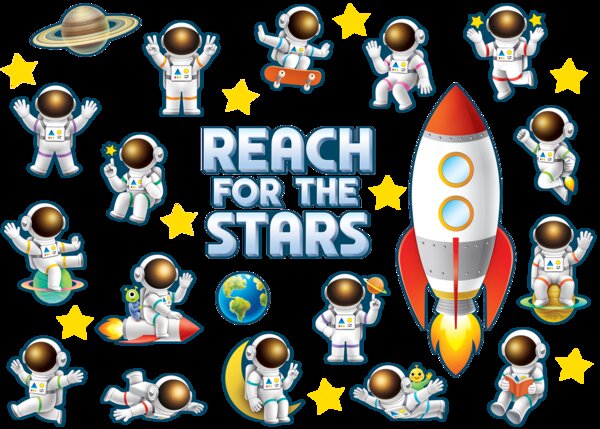 TCR9334 Outer Space Crew Reach for the Stars Bulletin Board Image