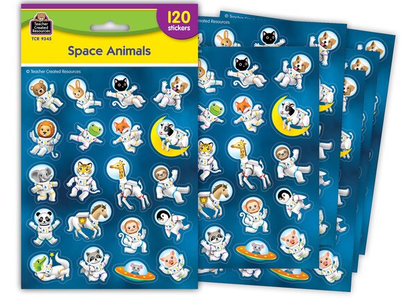 TCR9345 Space Animals Stickers Image