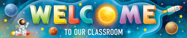 TCR9349 Outer Space Crew Welcome to Our Classroom Banner Image