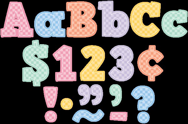 TCR9352 Cool for School Checkers 4" Bold Block Letters Combo Pack Image