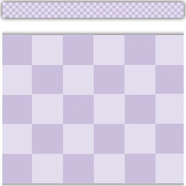 TCR9357 Cool for School Purple Checkers Straight Border Trim Image
