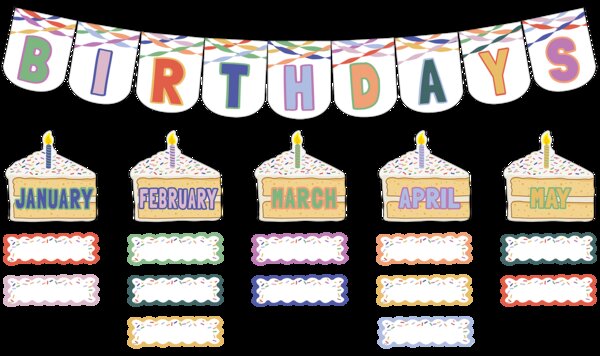 TCR9363 Color Crush Birthdays Mini Bulletin Board Image