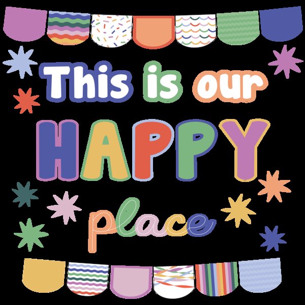 TCR9364 Color Crush This Is Our Happy Place Mini Bulletin Board Image