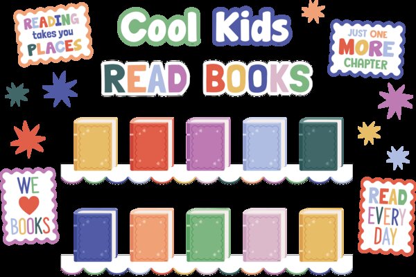 TCR9365 Color Crush Cool Kids Read Books Mini Bulletin Board Image
