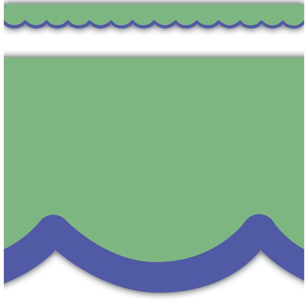 TCR9373 Color Crush Green with Blue Scallops Die-Cut Border Trim Image