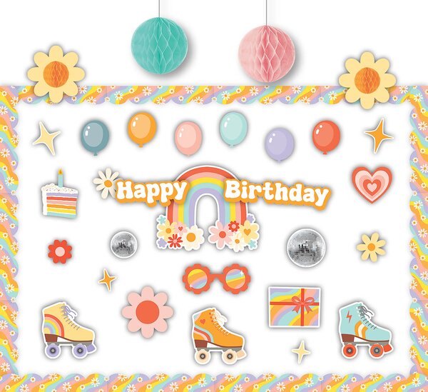 TCR9466 Roller Disco Birthday Create & Decorate Quick Kit Image