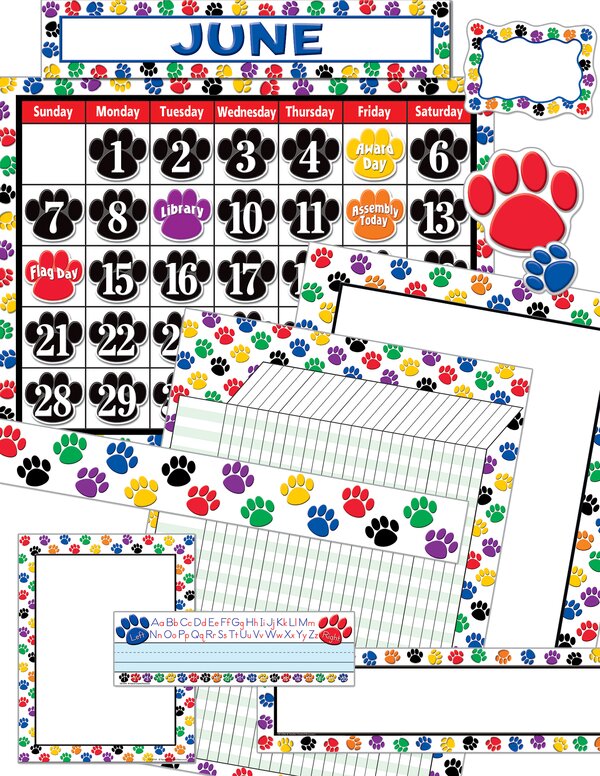 TCR9901 Colorful Paw Prints Set Image