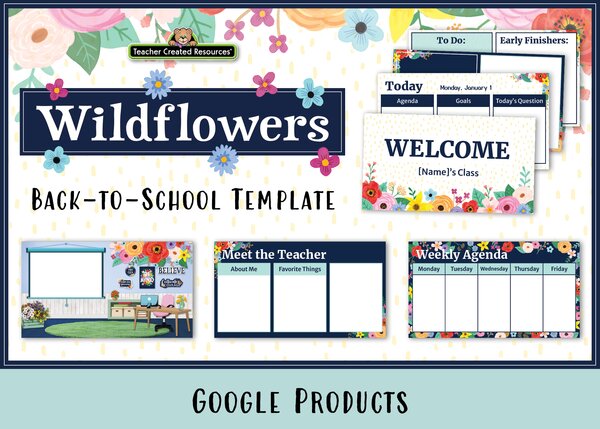 Wildflowers Back to School Template