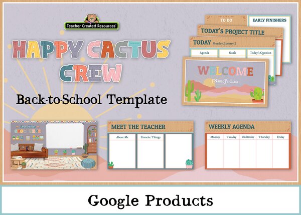 Happy Cactus Crew Back to School Template