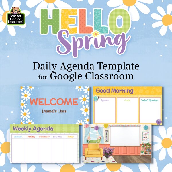 TCRGS016 Hello Spring Spring Daily Agenda Template Image