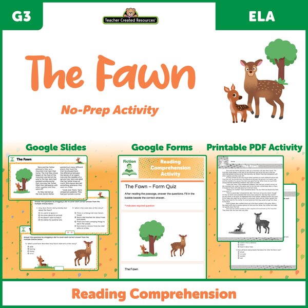TCRGS10003 The Fawn - Reading Comprehension Activity Google Slide Image