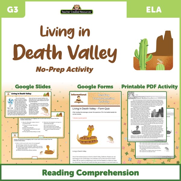 TCRGS10005 Living in Death Valley - Reading Comprehension Activity Google Slides Image