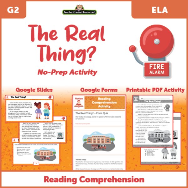 TCRGS10020 The Real Thing - Reading Comprehension Activity Google Slides Image