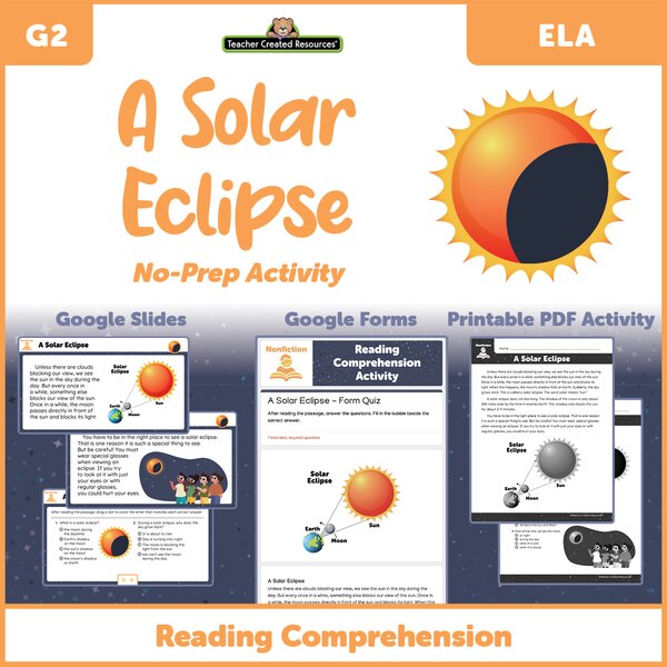 TCRGS10022 A Solar Eclipse - Reading Comprehension Activity Google Slides Image