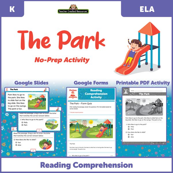 TCRGS10027 The Park - Reading Comprehension Activity Google Slides Image