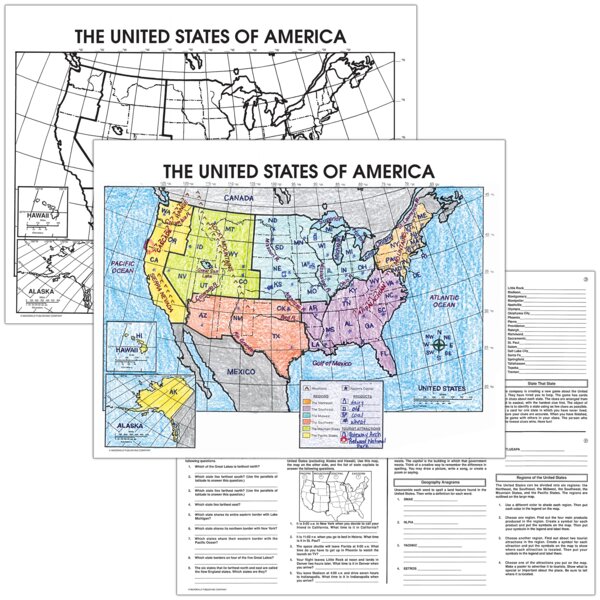 TCRM237 The United States Map Activity Posters Image