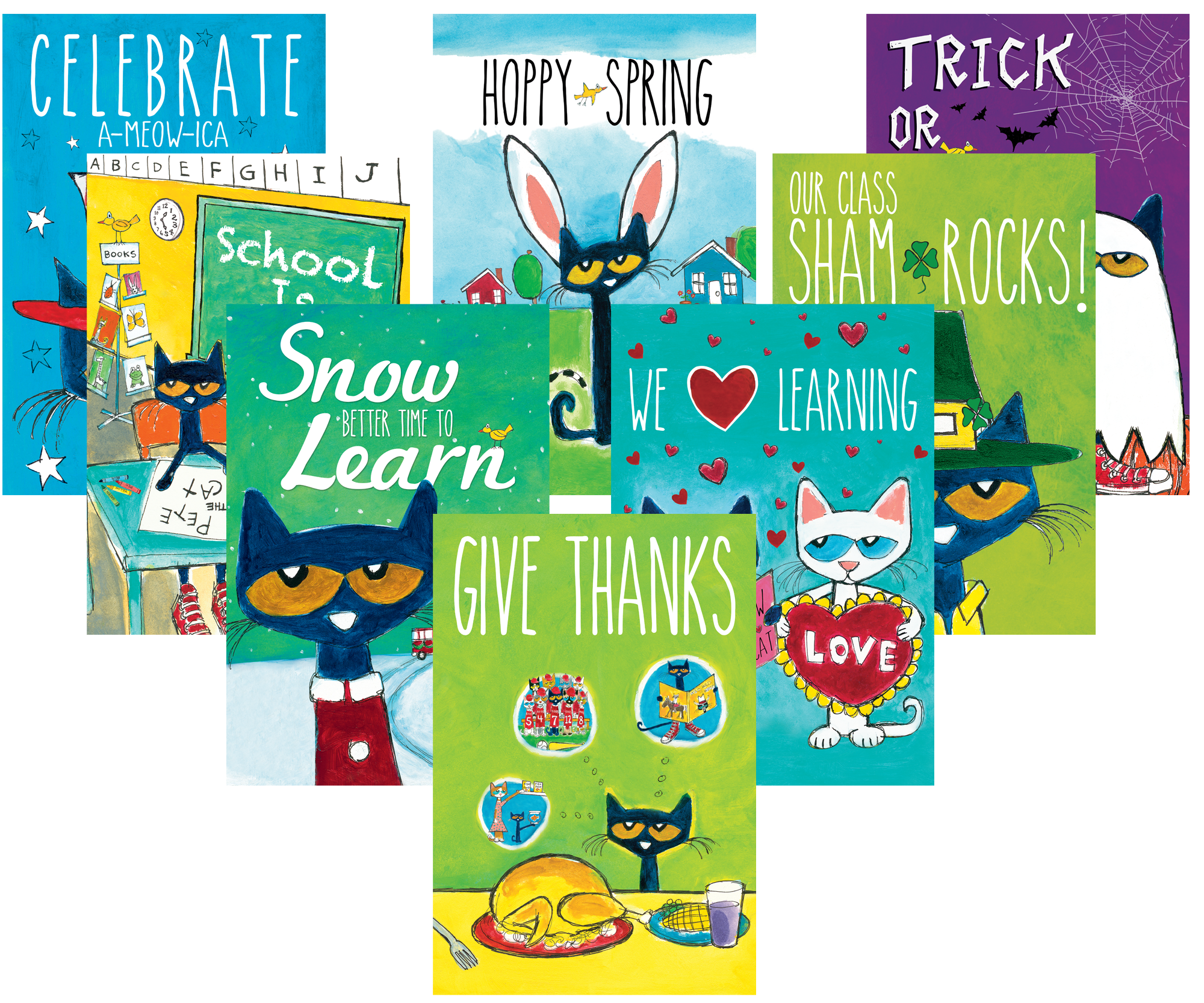 Pete the CatÂ® Holiday and Seasonal Poster Set