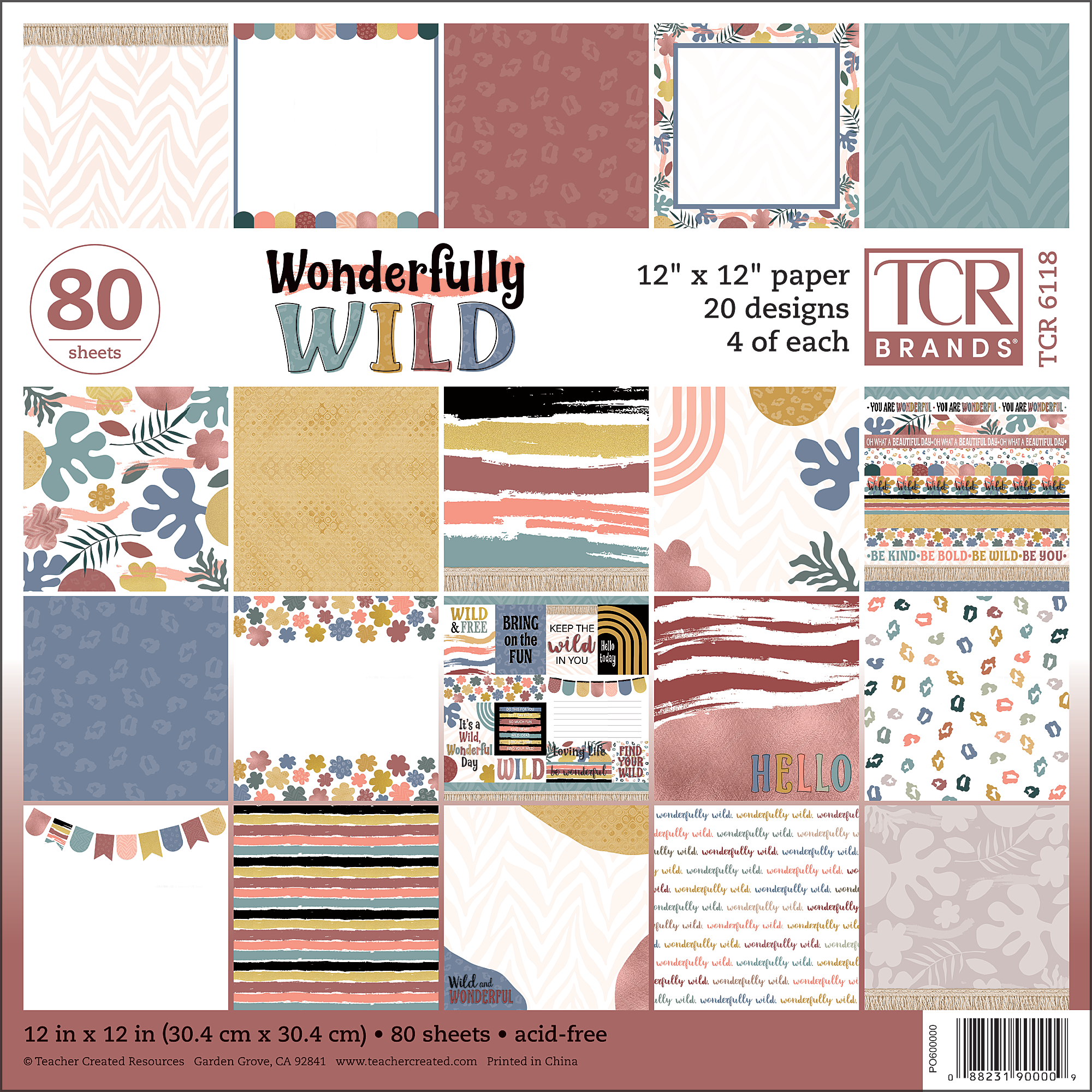 Teacher Created Resources Wunderbar Wilde Aufkleber – 120 Stück, 20 Designs, Säurefrei, Für Schule & Basteln
