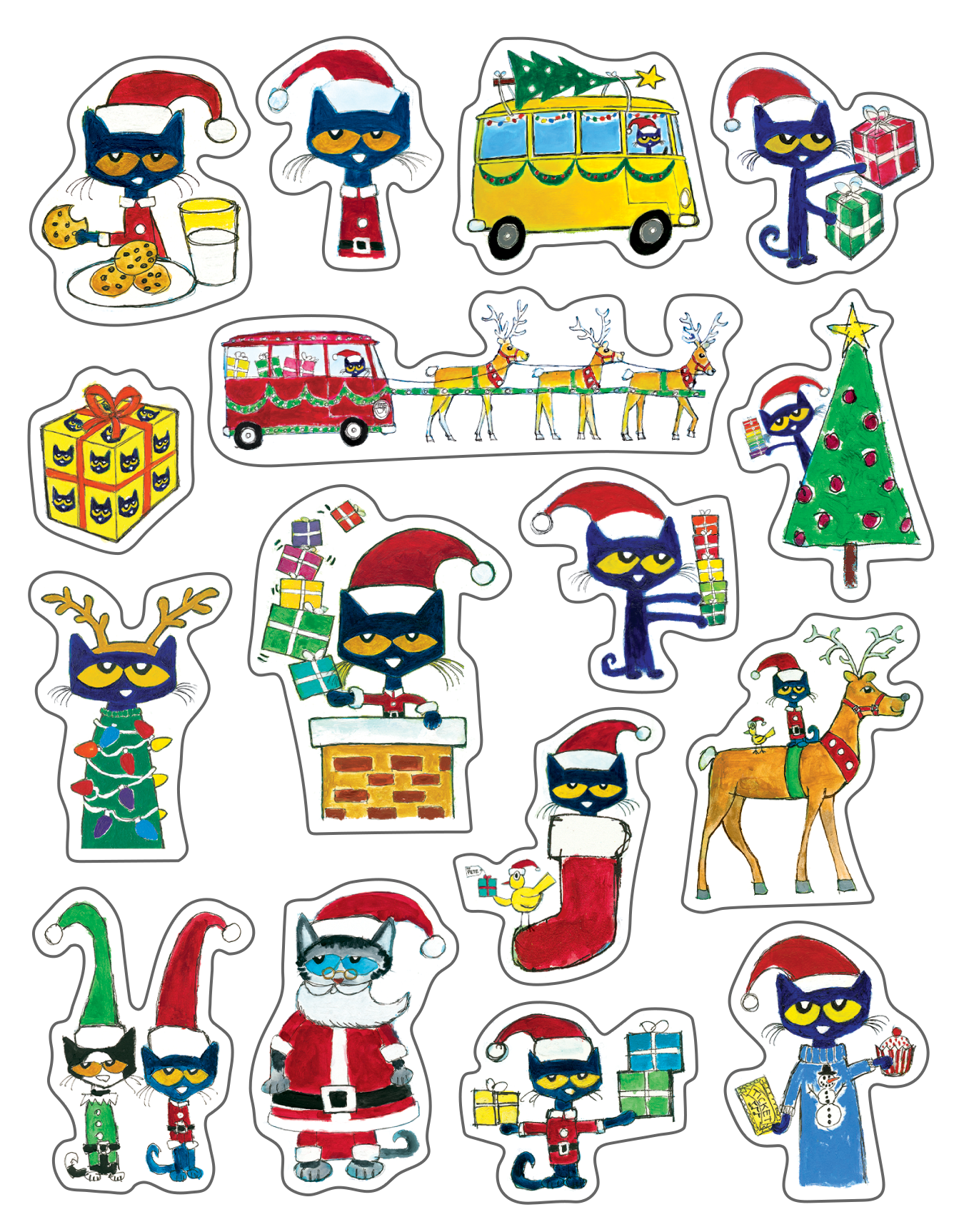 Pete the CatÂ® Christmas Stickers