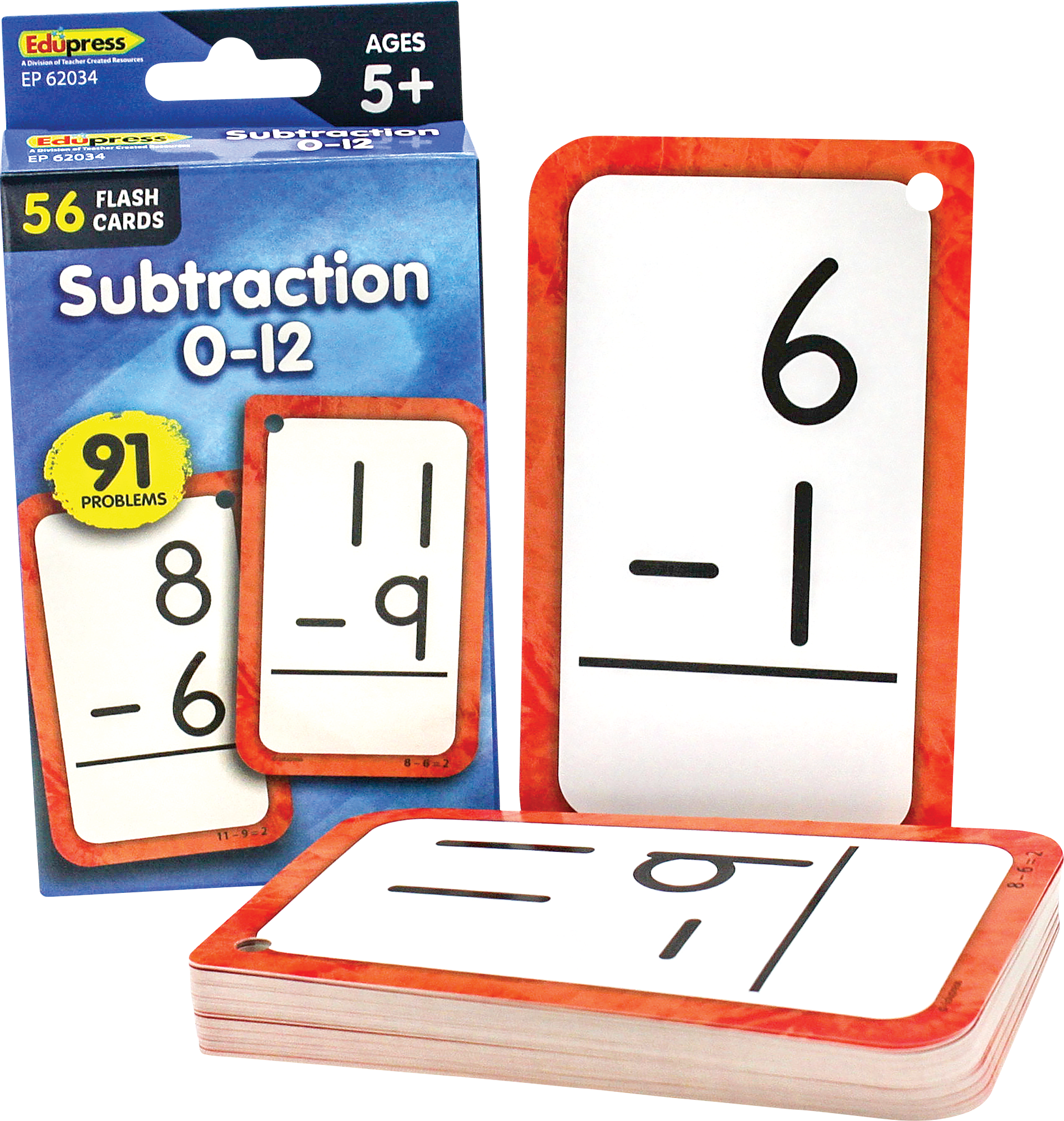 Subtraction 0â€“12 Flash Cards