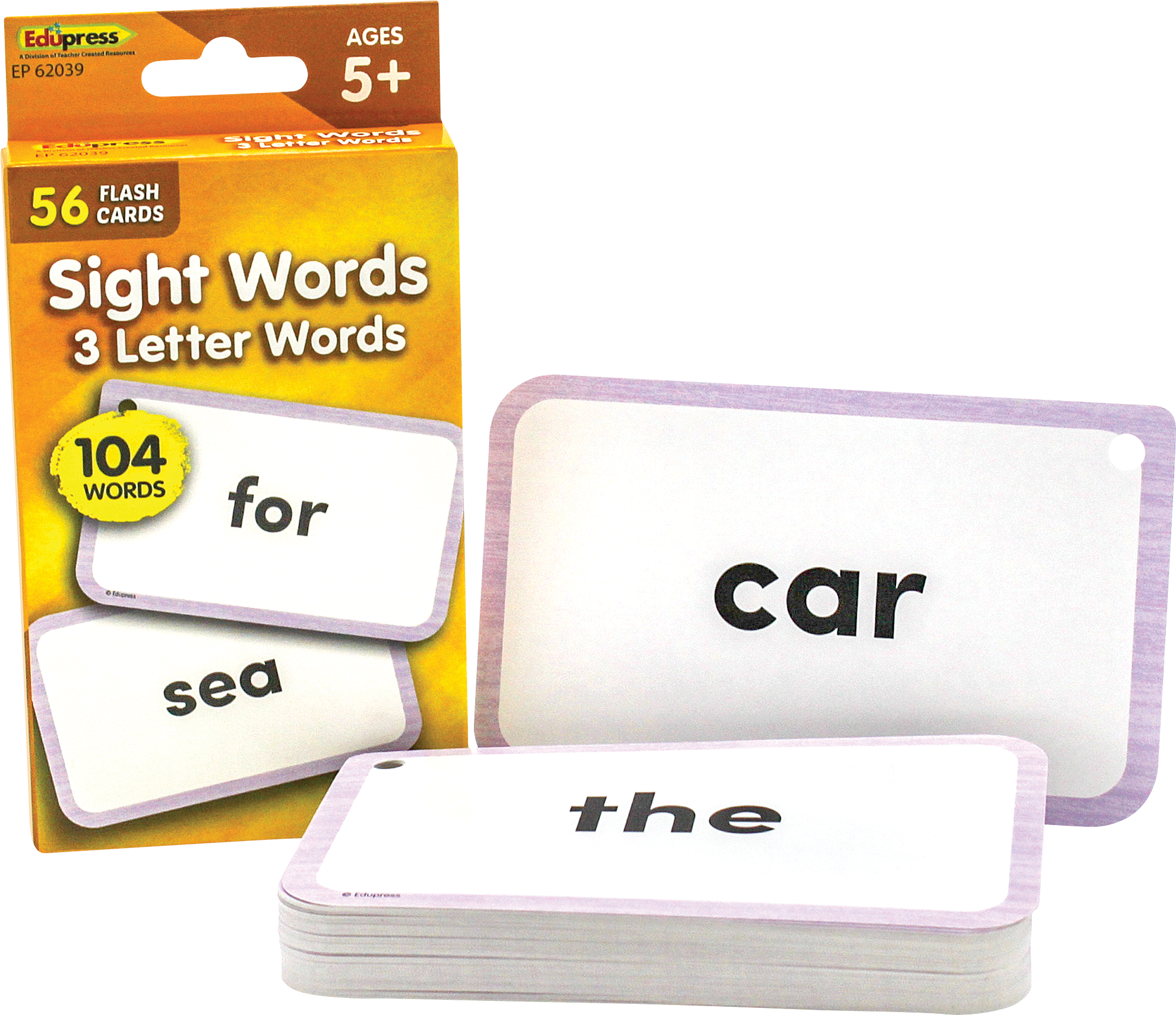 Sight Words Flash Cards - 3 Letter Words