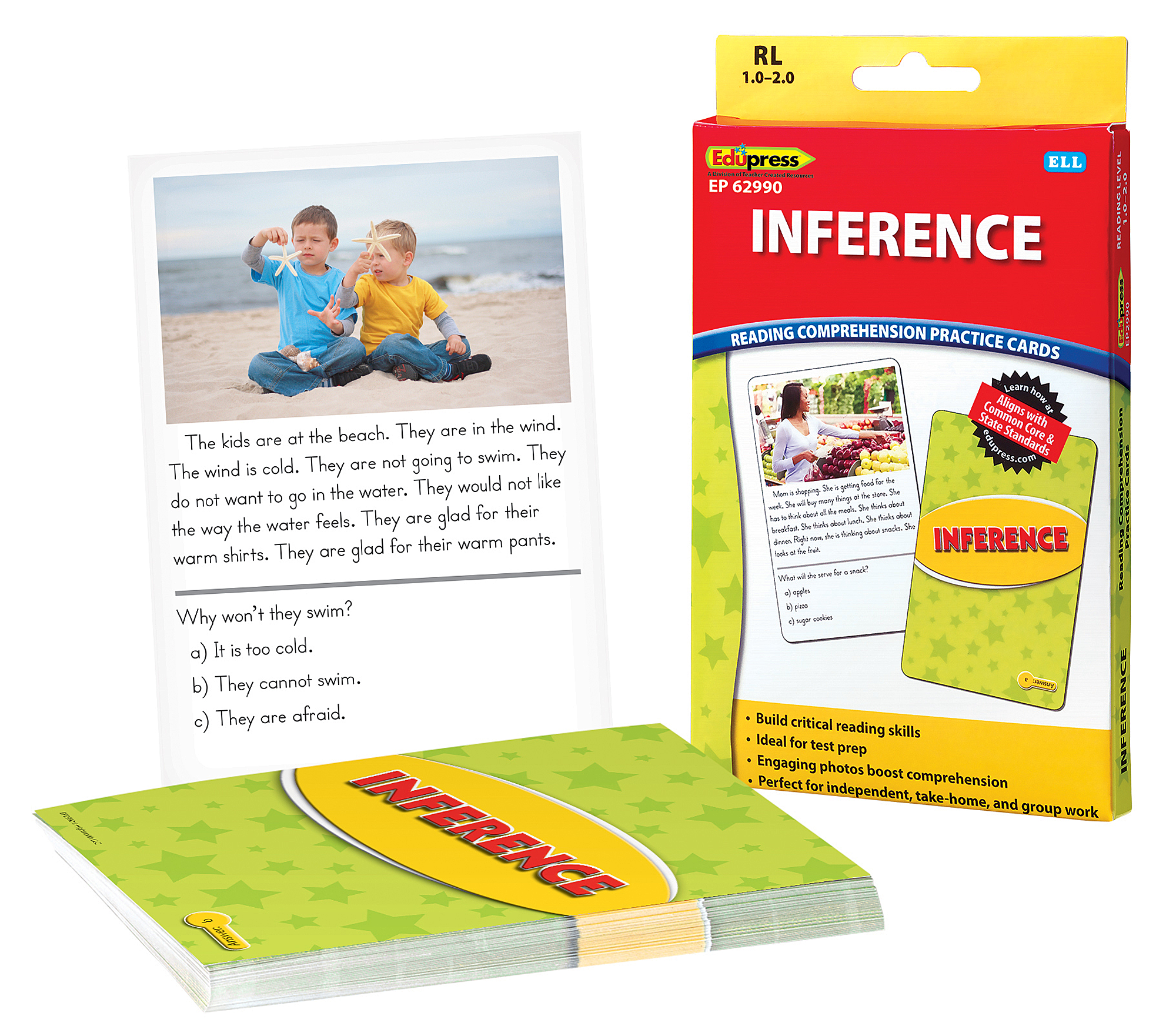 Reading Comprehension Practice Cards: Inference (Yellow Level)