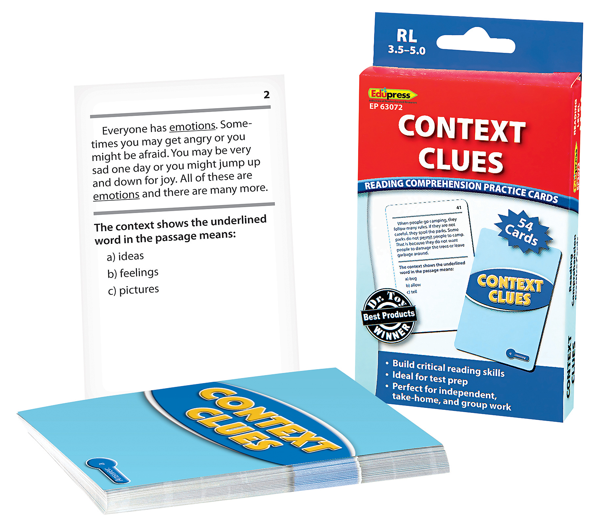 Reading Comprehension Practice Cards: Context Clues (Blue Level)