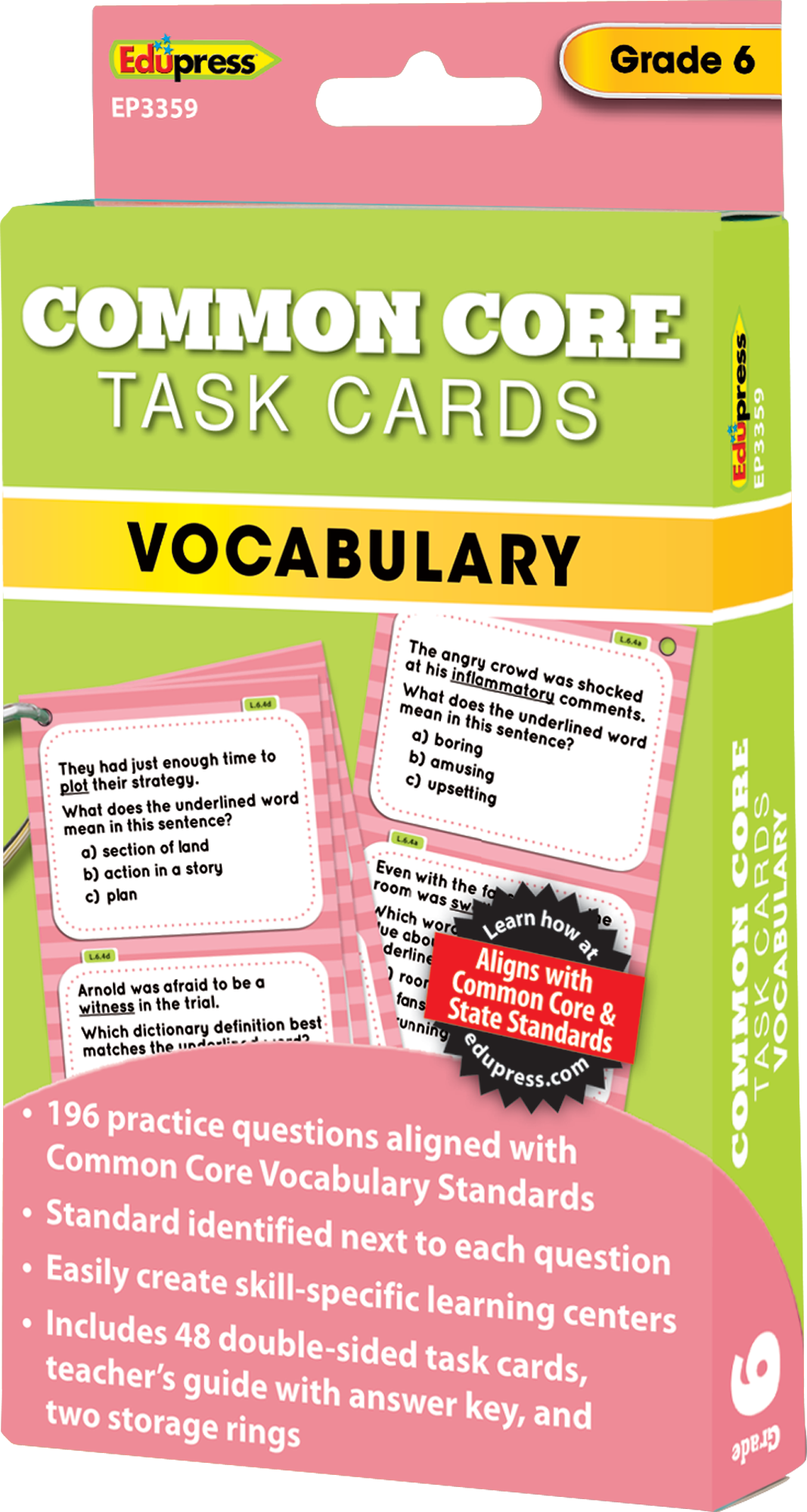 Common Core Vocabulary Task Cards Grade 6 - TCR63359 | Teacher Created