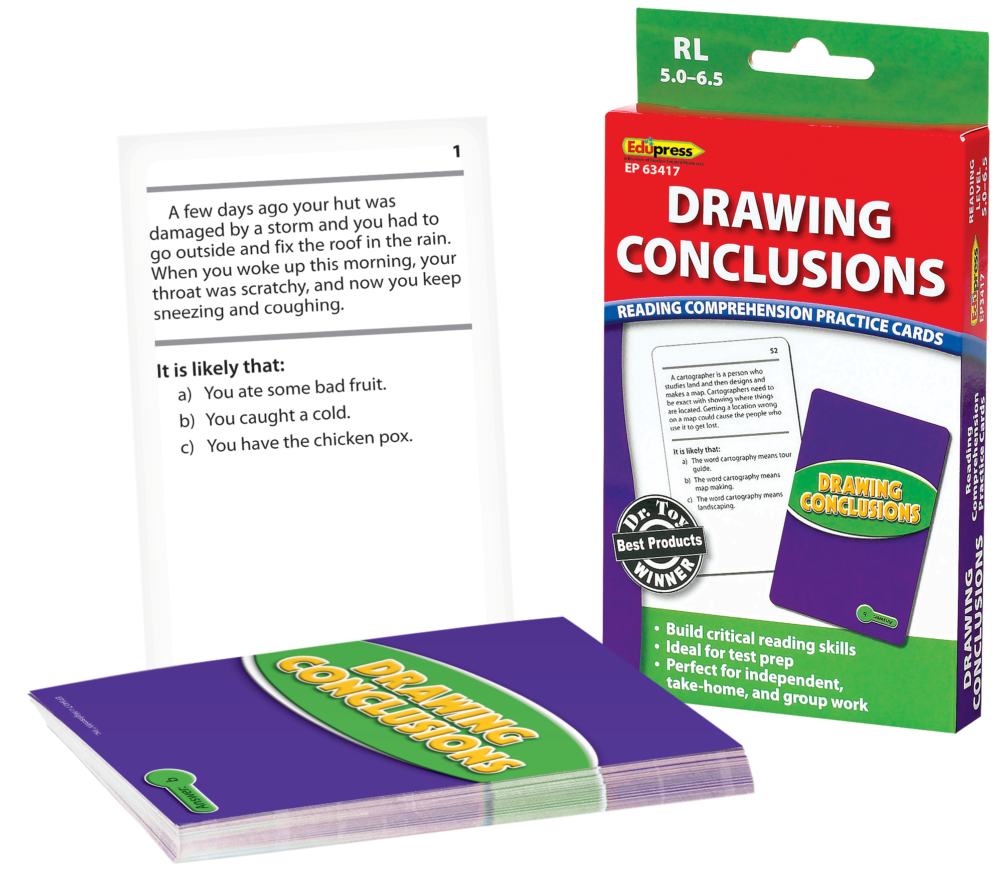 Drawing Conclusions Practice Cards Green Level TCR63417 Teacher