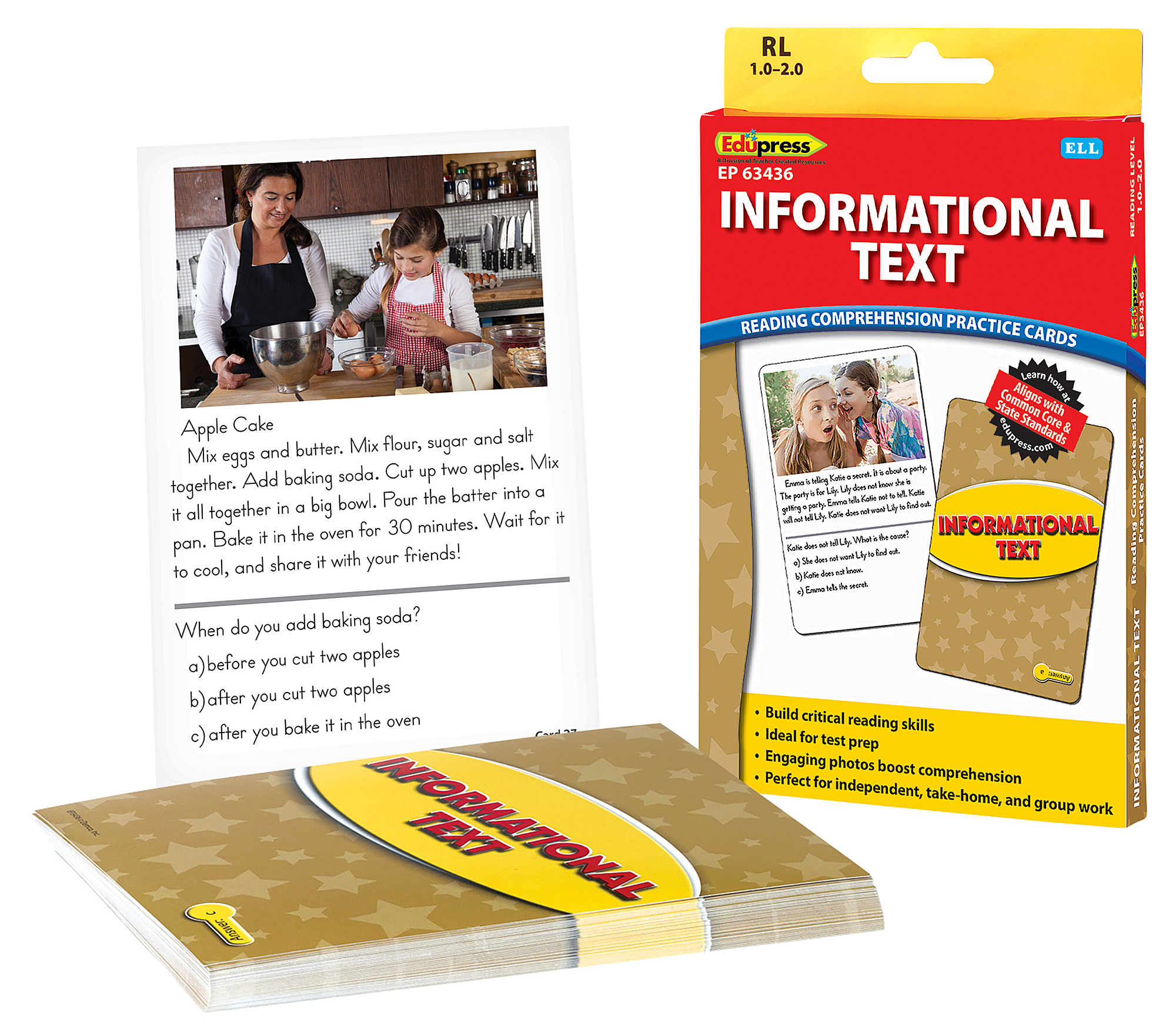 Reading Comprehension Practice Cards: Informational Text (Yellow Level)