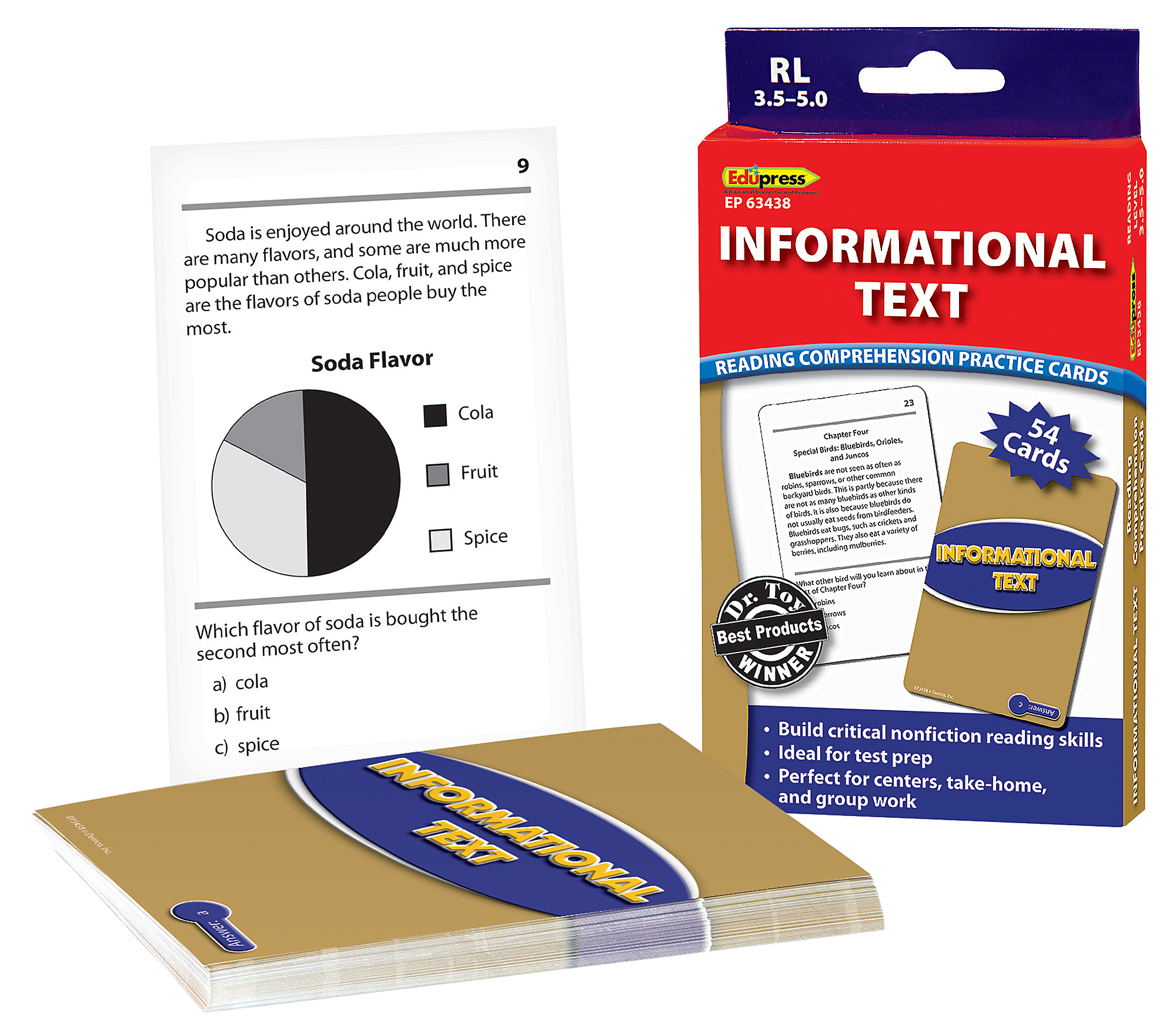 Reading Comprehension Practice Cards: Informational Text (Blue Level)