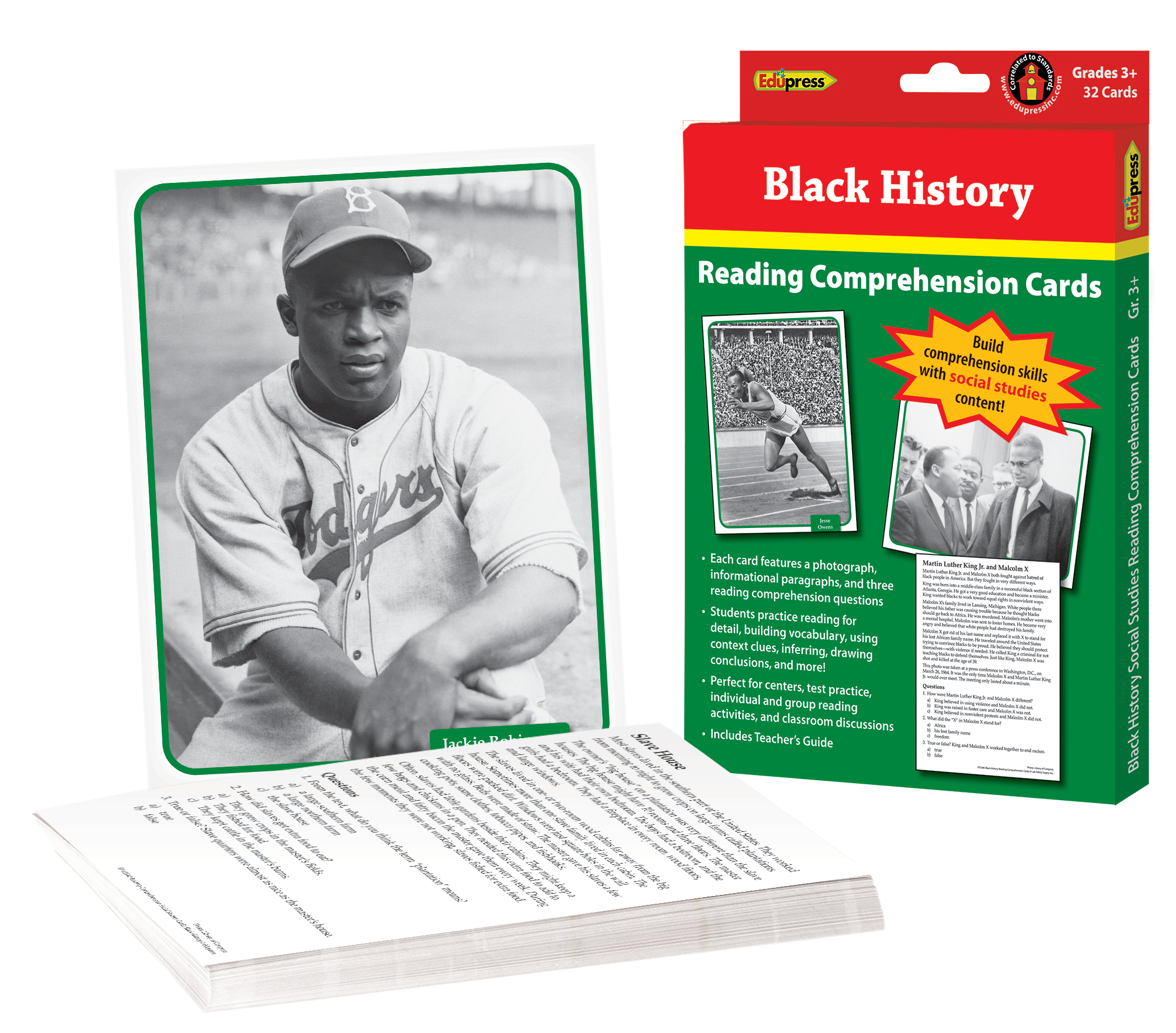 Reading Comprehension Social Studies Cards: Black History