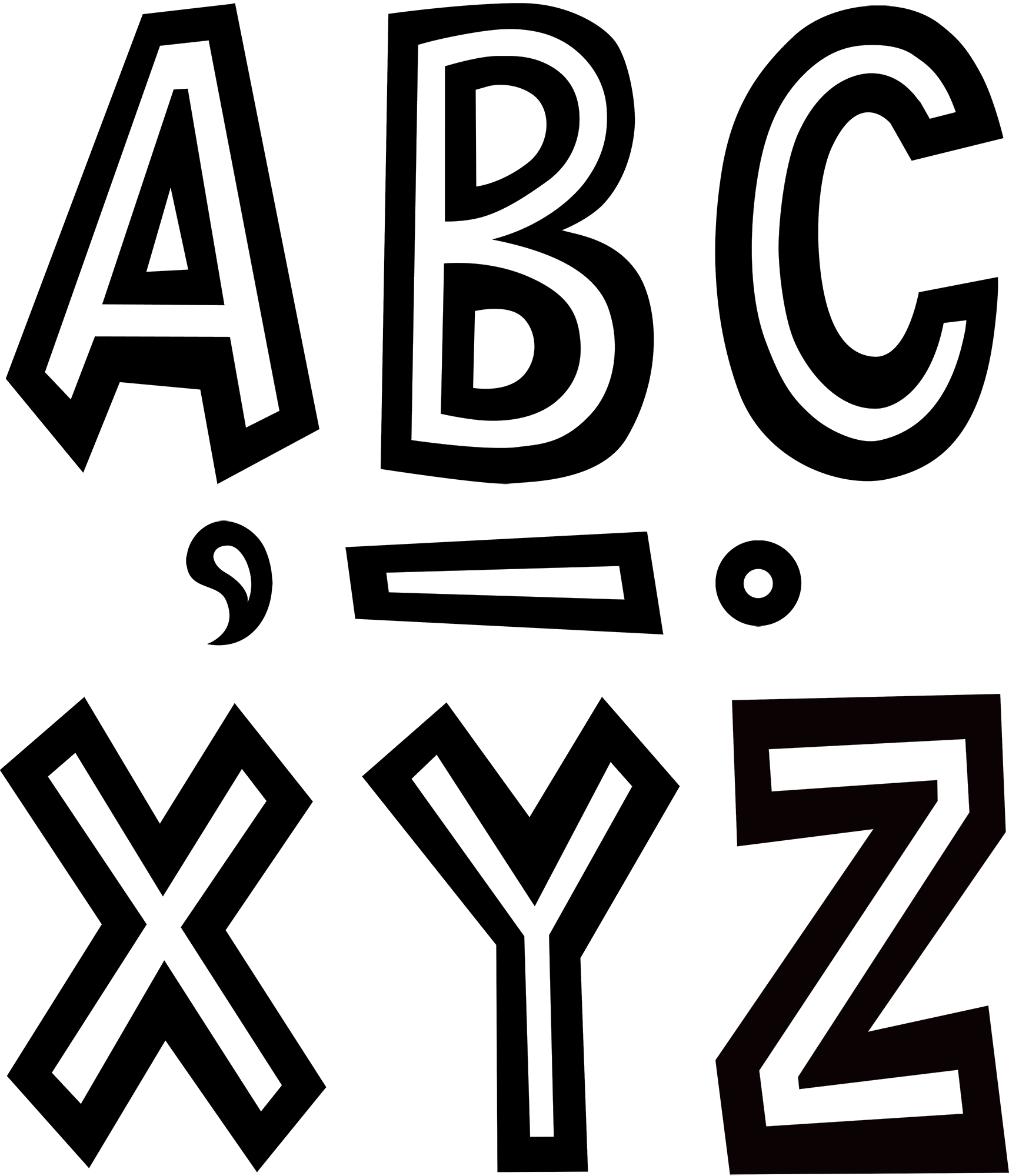 Black and White 7" Fun Font Letters - TCR70103 | Teacher Created Resources