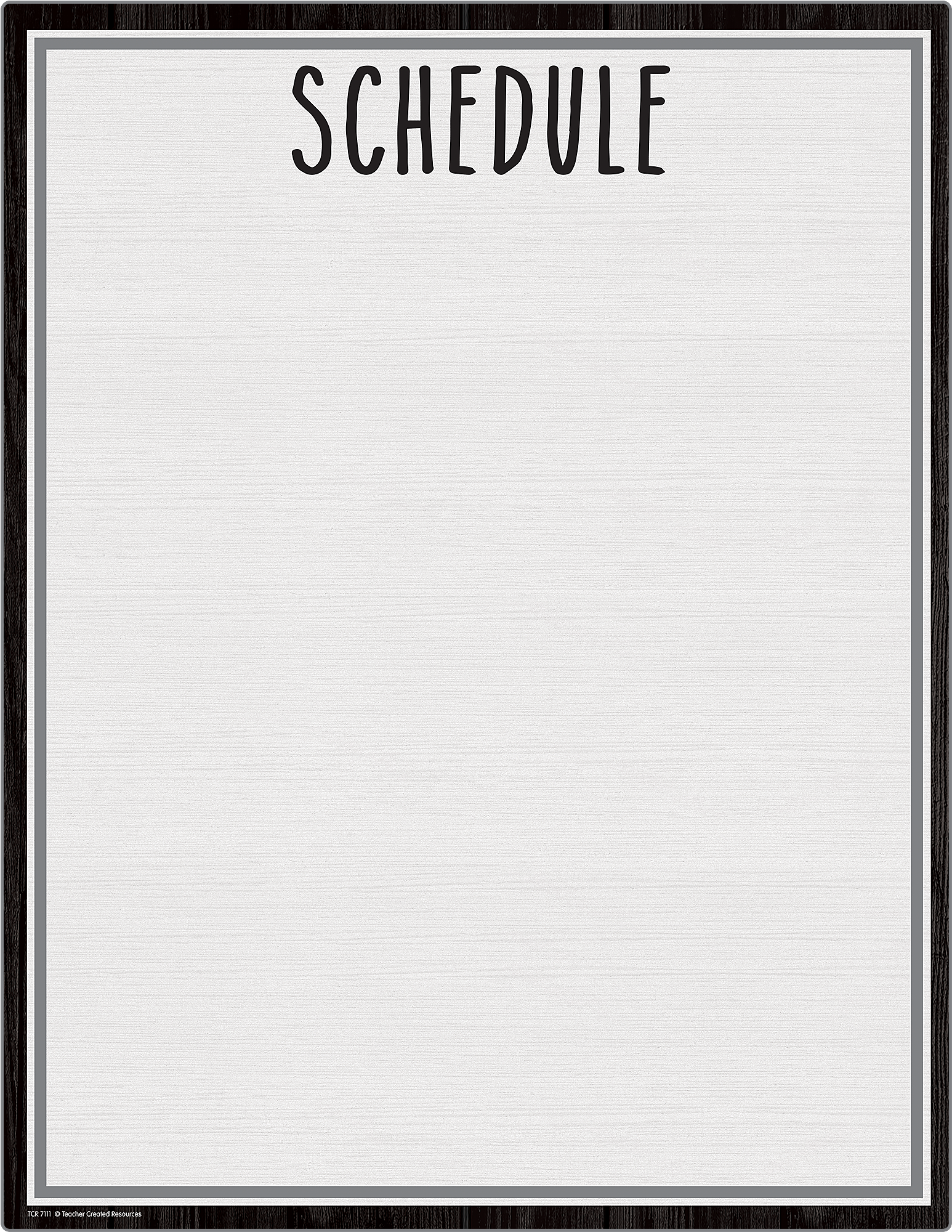 Modern Farmhouse Schedule Write-On/Wipe-Off Chart