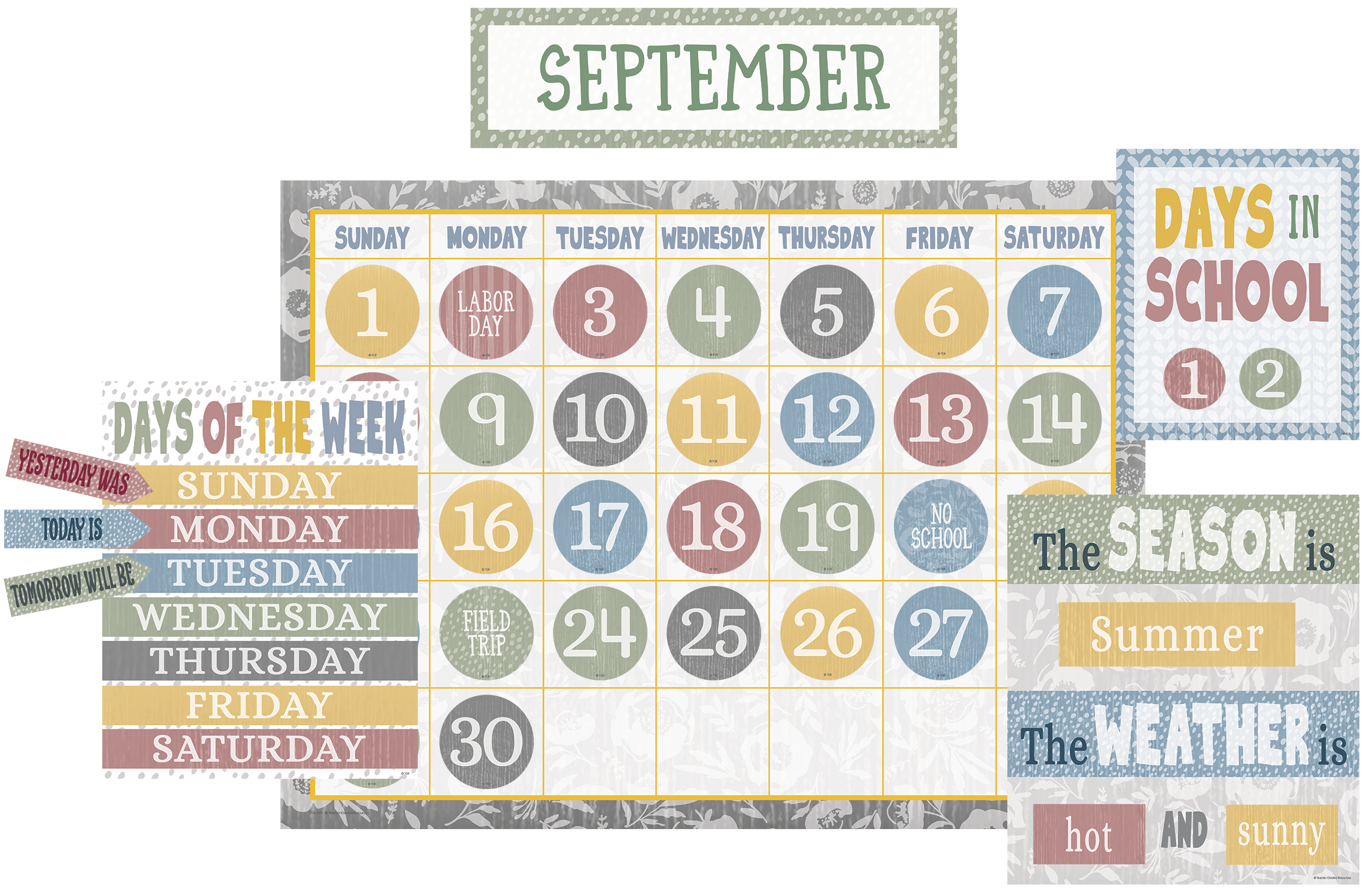 Classroom Cottage Calendar Bulletin Board - TCR7173 | Teacher Created ...