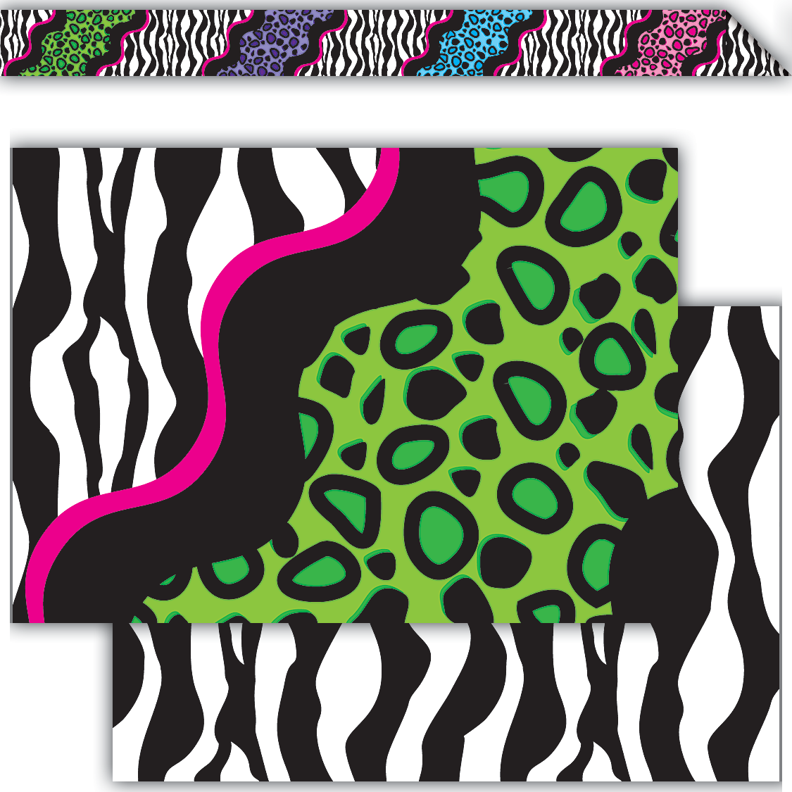 Colorful Leopard DoubleSided Border TCR73141 Teacher Created Resources