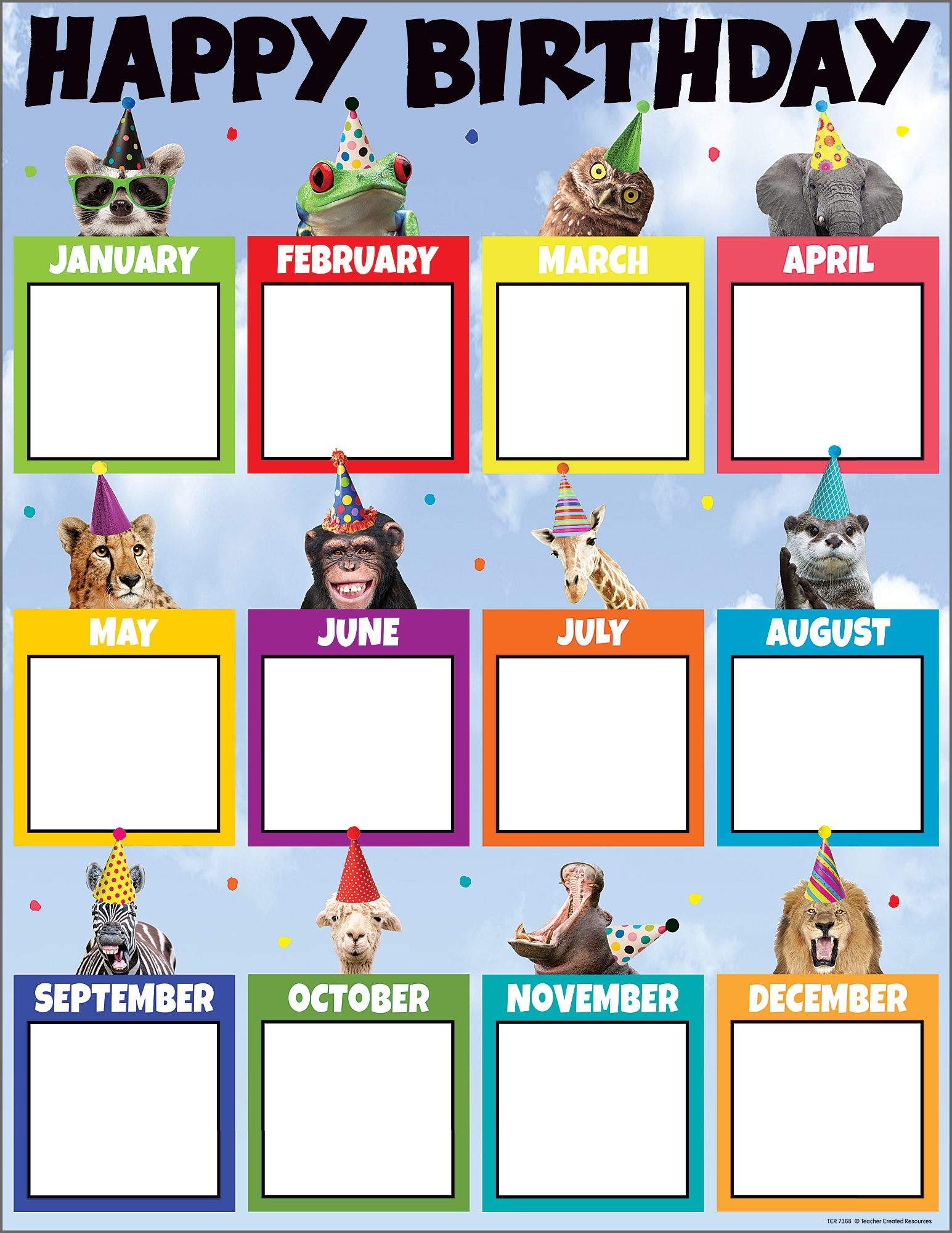 go-wild-animals-happy-birthday-chart-tcr7388-teacher-created-resources for Classroom Birthday Chart Free Printable Go Wild Animals Happy Birthday Chart - TCR7388 | Teacher Created Resources for Classroom Birthday Chart Free Printable