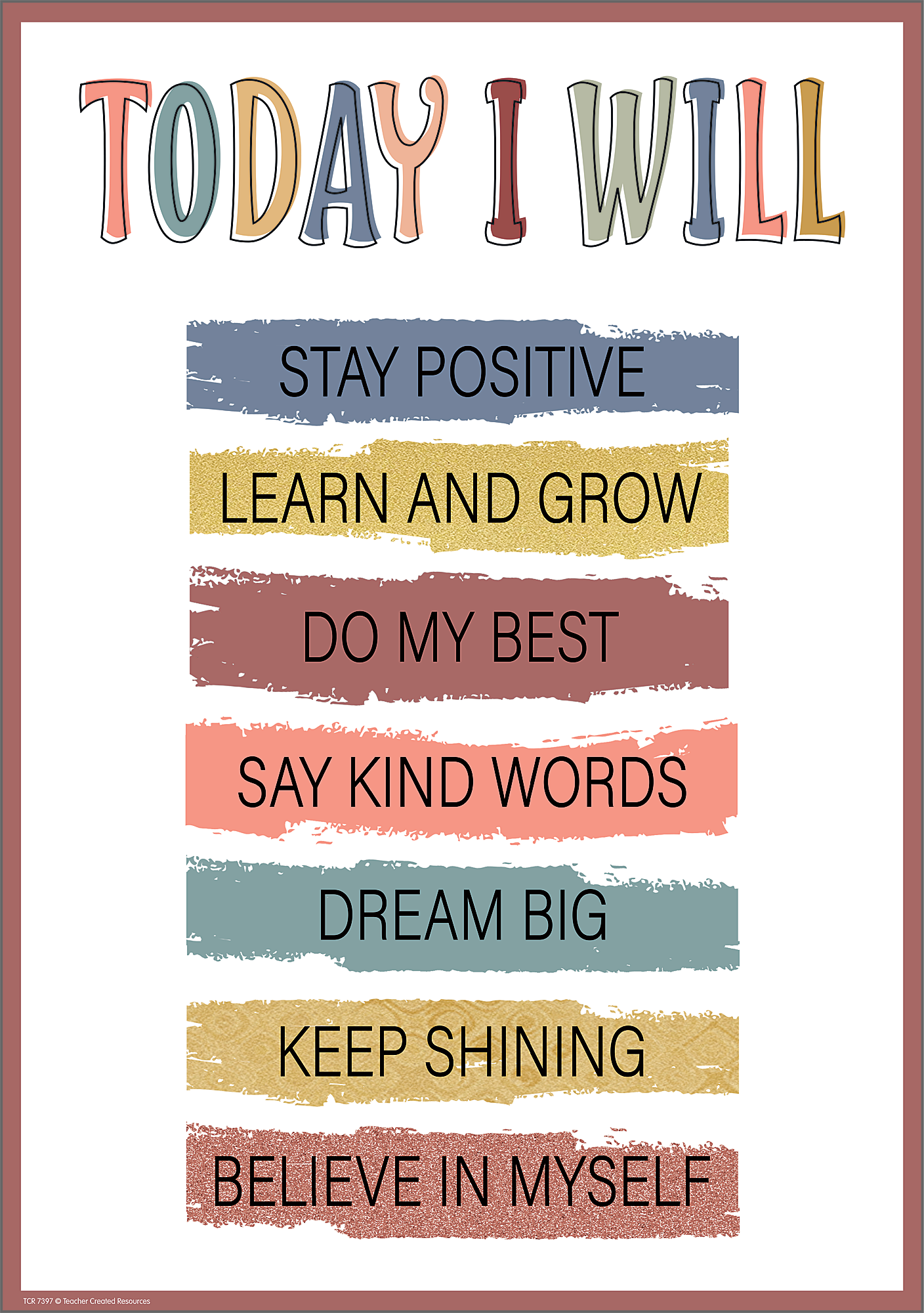 Today I Will Positive Poster - TCR7397 | Teacher Created Resources
