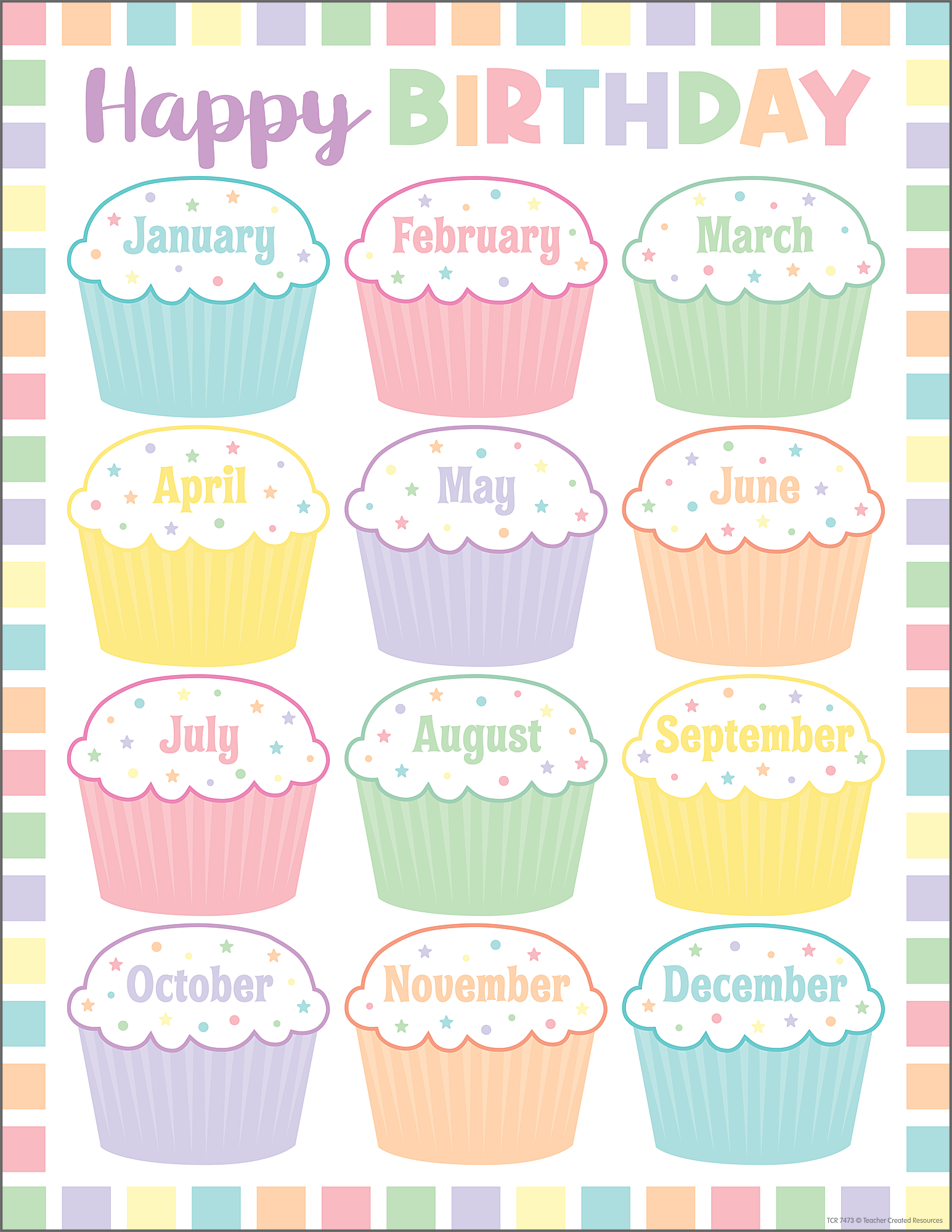 Pastel Pop Happy Birthday Chart - TCR7473 | Teacher Created Resources